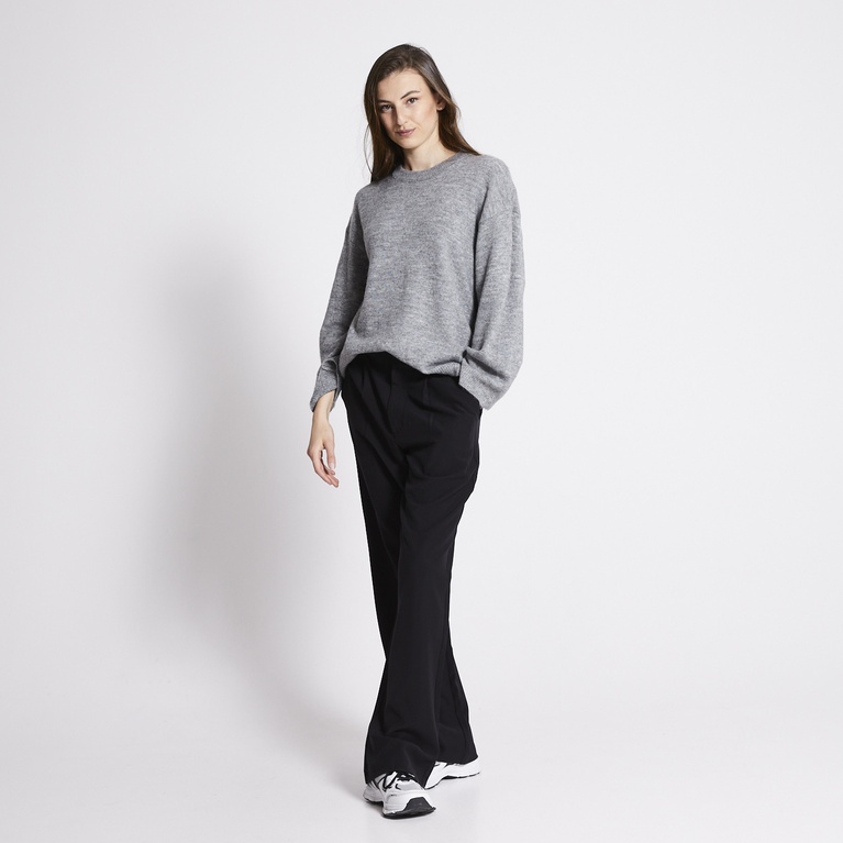 Basic knit sweater "Cathrine" Dk Grey melange